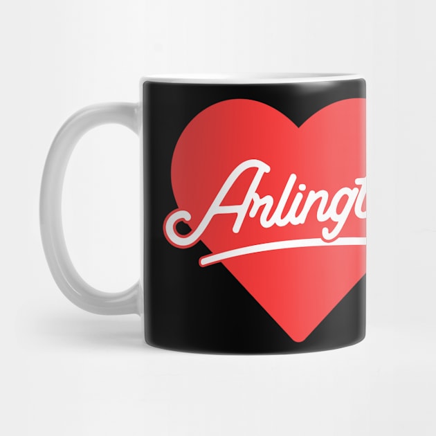 Arlington On Heart \\ Retro Vintage Design by KianOlsen Art